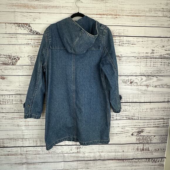 Women's VTG Ralph Lauren Jeans CO Denim Trench Toggle Utility Chore Jacket Sz M - Picture 2 of 8